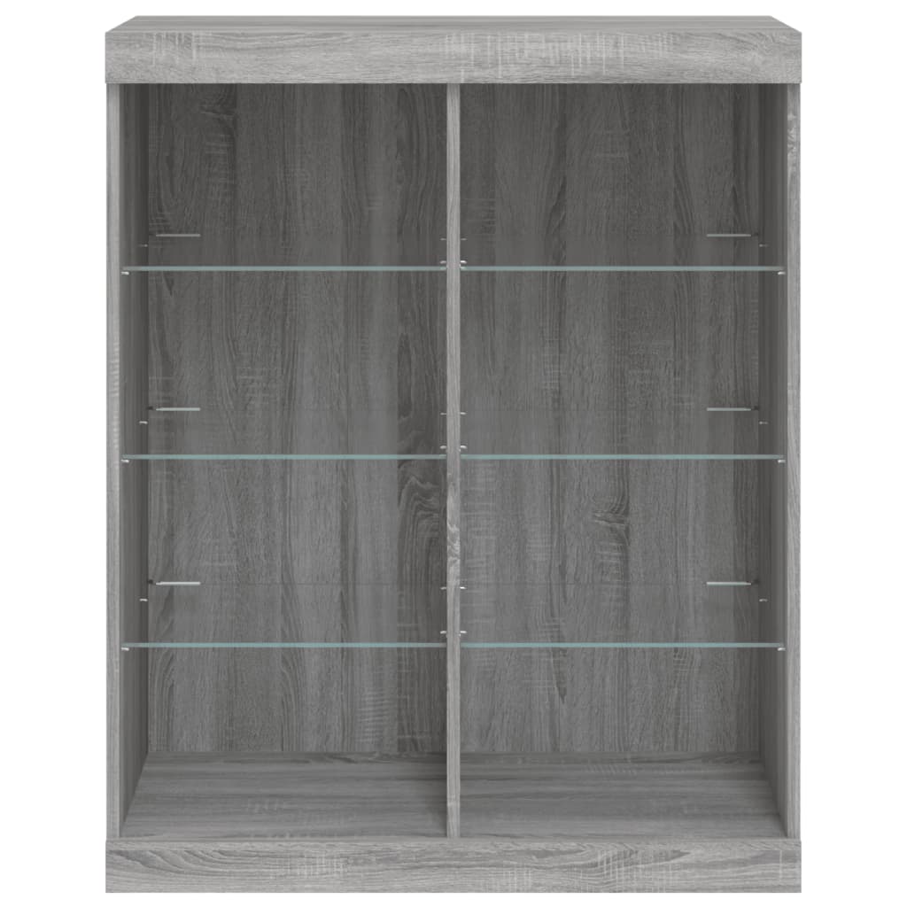 Dressoir met LED-verlichting 81x37x100 cm grijs sonoma eiken is nu te koop bij PeponiXL, paradijselijk wonen!