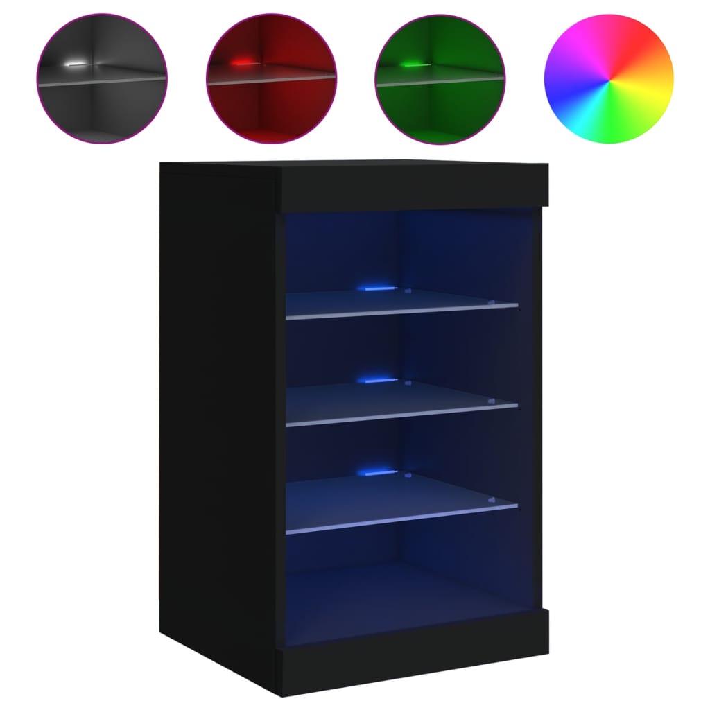 Dressoir met LED-verlichting 41x37x67 cm zwart is nu te koop bij PeponiXL, paradijselijk wonen!