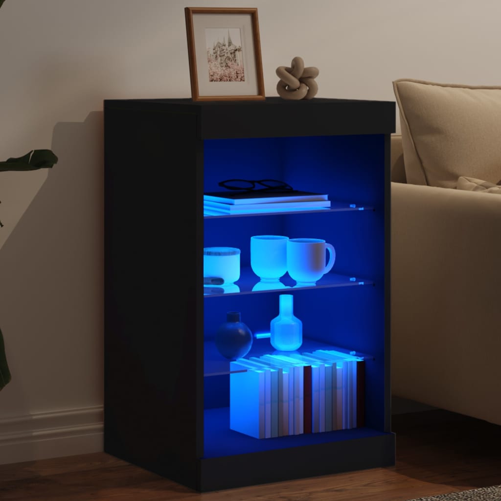 Dressoir met LED-verlichting 41x37x67 cm zwart is nu te koop bij PeponiXL, paradijselijk wonen!