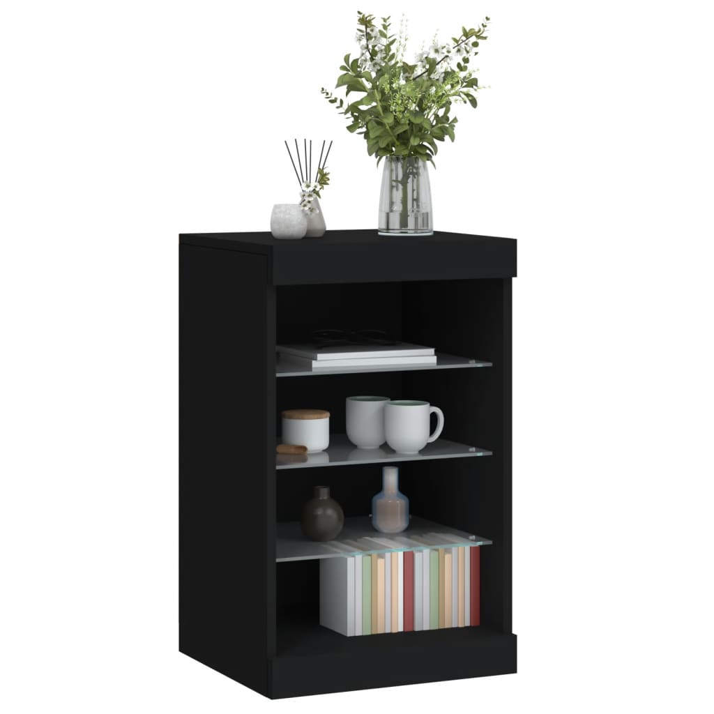 Dressoir met LED-verlichting 41x37x67 cm zwart is nu te koop bij PeponiXL, paradijselijk wonen!