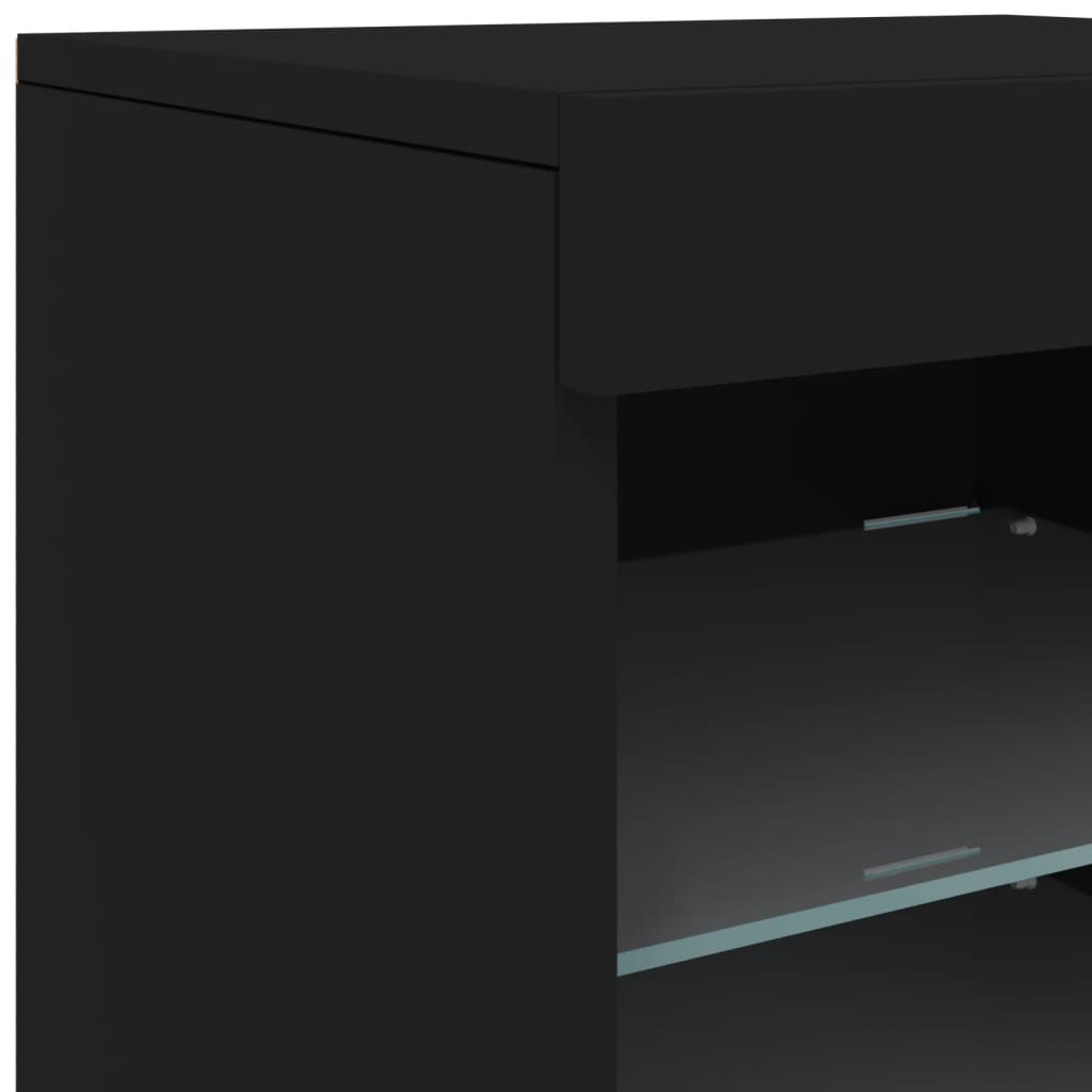 Dressoir met LED-verlichting 41x37x67 cm zwart is nu te koop bij PeponiXL, paradijselijk wonen!