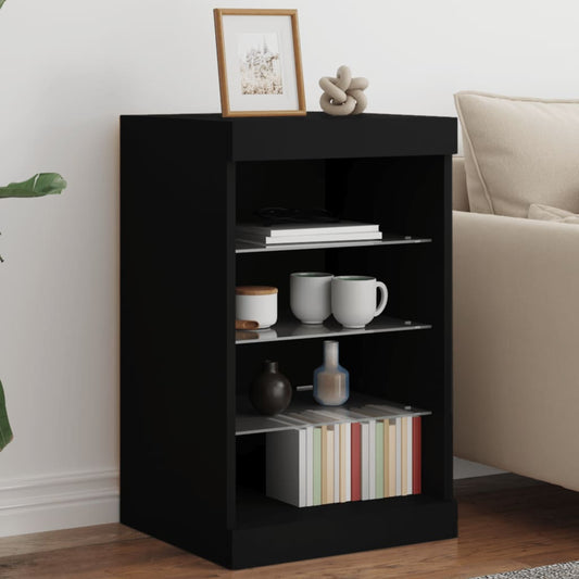 Dressoir met LED-verlichting 41x37x67 cm zwart is nu te koop bij PeponiXL, paradijselijk wonen!