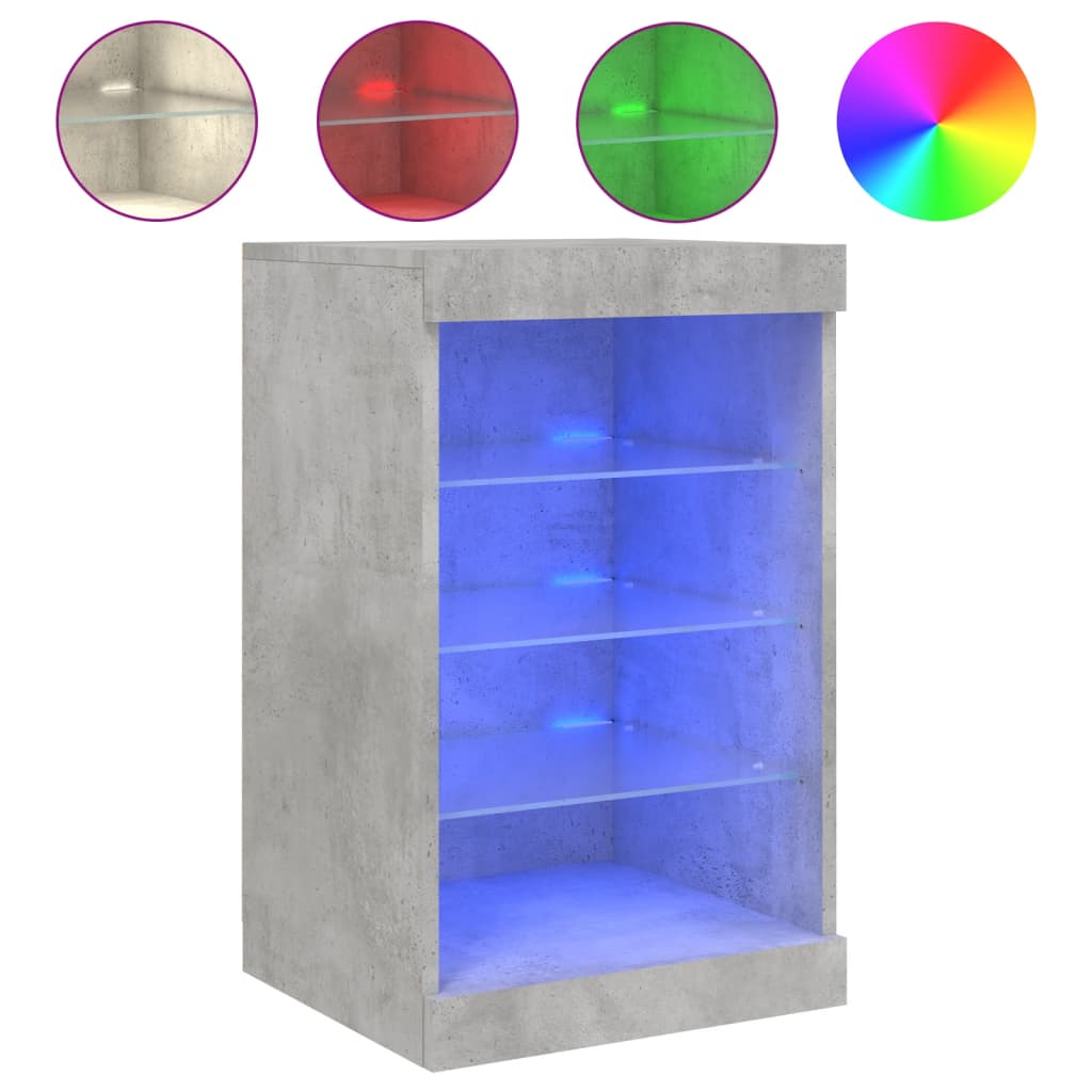 Dressoir met LED-verlichting 41x37x67 cm betongrijs is nu te koop bij PeponiXL, paradijselijk wonen!