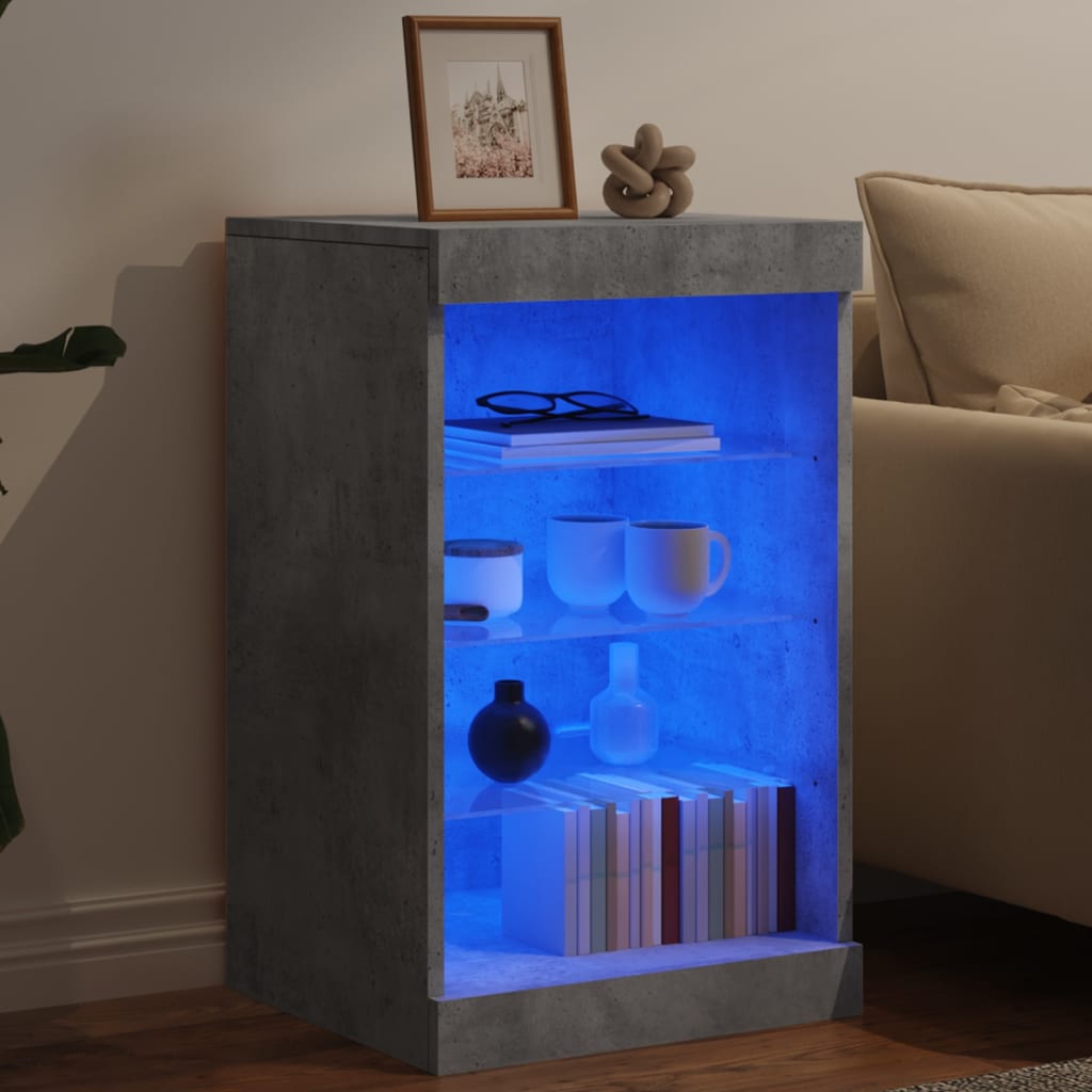 Dressoir met LED-verlichting 41x37x67 cm betongrijs is nu te koop bij PeponiXL, paradijselijk wonen!