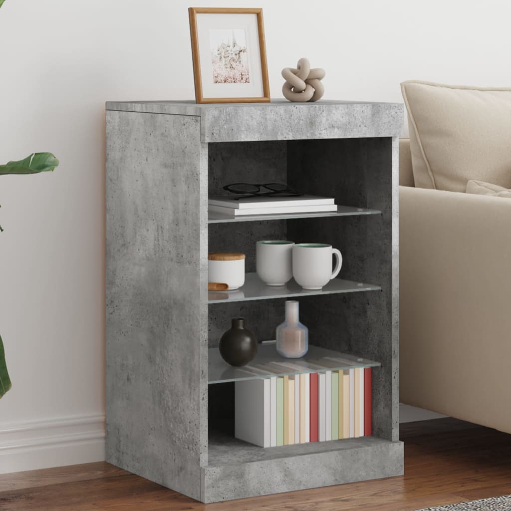 Dressoir met LED-verlichting 41x37x67 cm betongrijs is nu te koop bij PeponiXL, paradijselijk wonen!