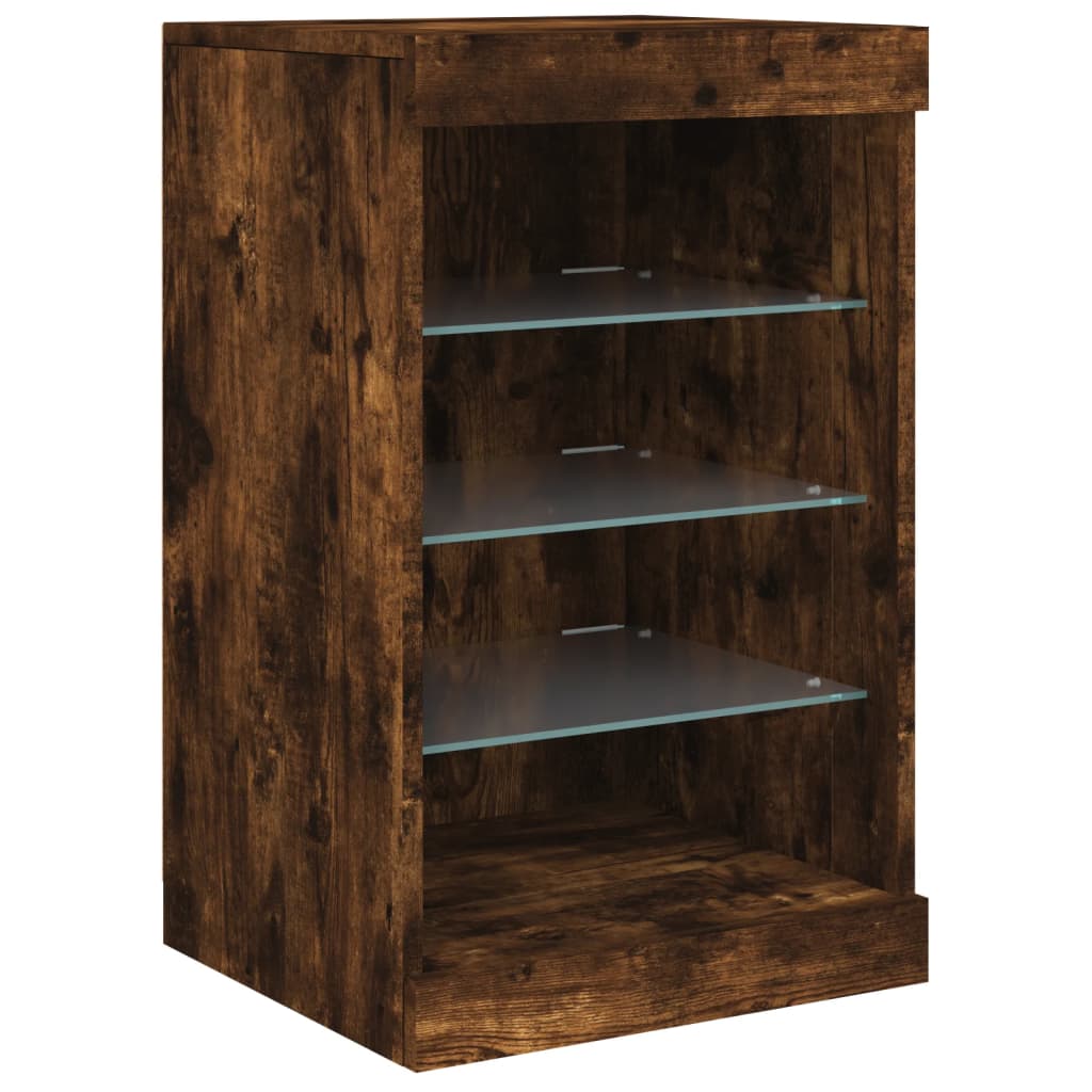 Dressoir met LED-verlichting 41x37x67 cm gerookt eikenkleurig is nu te koop bij PeponiXL, paradijselijk wonen!