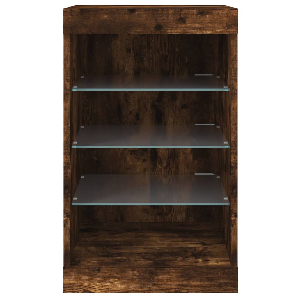 Dressoir met LED-verlichting 41x37x67 cm gerookt eikenkleurig is nu te koop bij PeponiXL, paradijselijk wonen!
