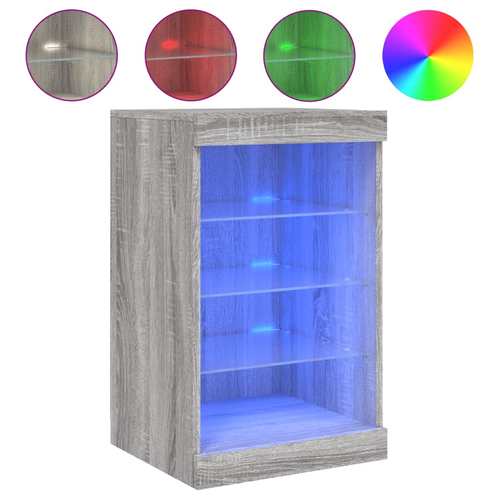 Dressoir met LED-verlichting 41x37x67 cm grijs sonoma eiken is nu te koop bij PeponiXL, paradijselijk wonen!