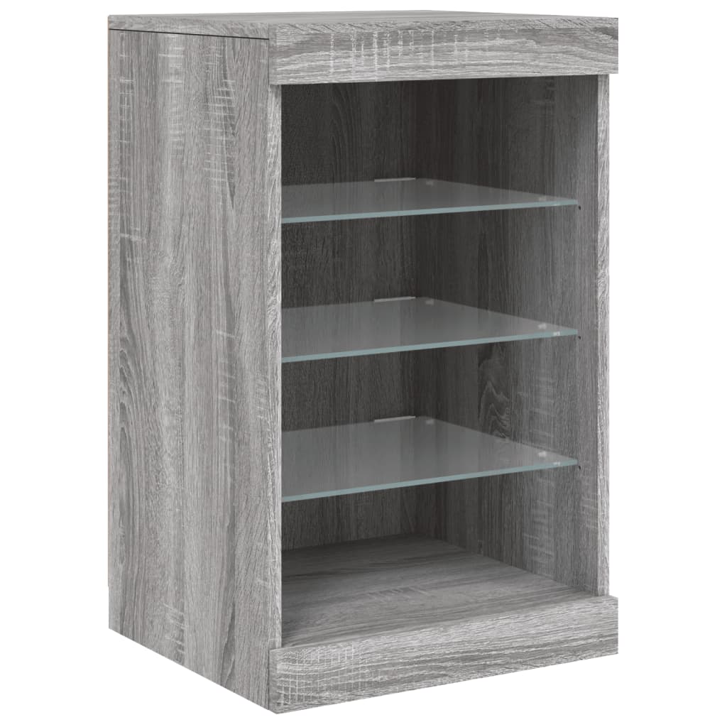 Dressoir met LED-verlichting 41x37x67 cm grijs sonoma eiken is nu te koop bij PeponiXL, paradijselijk wonen!