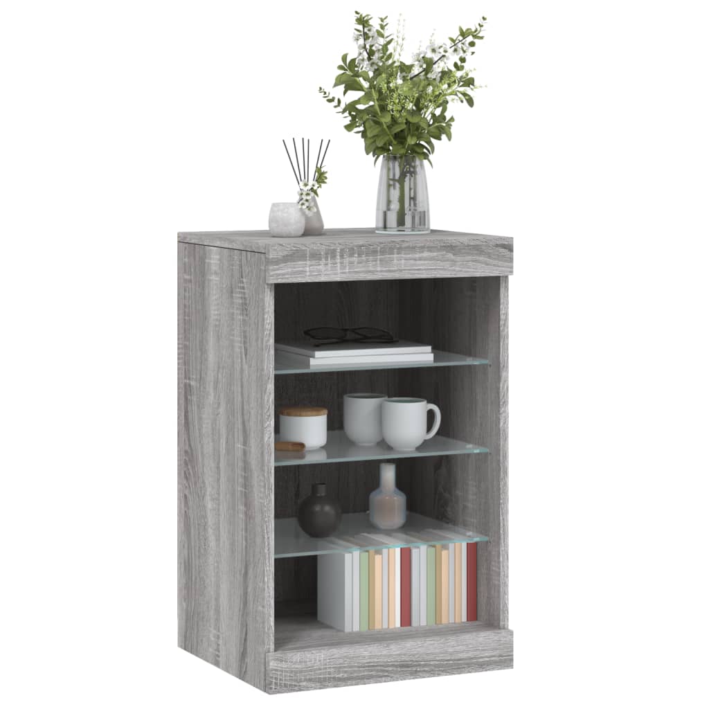 Dressoir met LED-verlichting 41x37x67 cm grijs sonoma eiken is nu te koop bij PeponiXL, paradijselijk wonen!