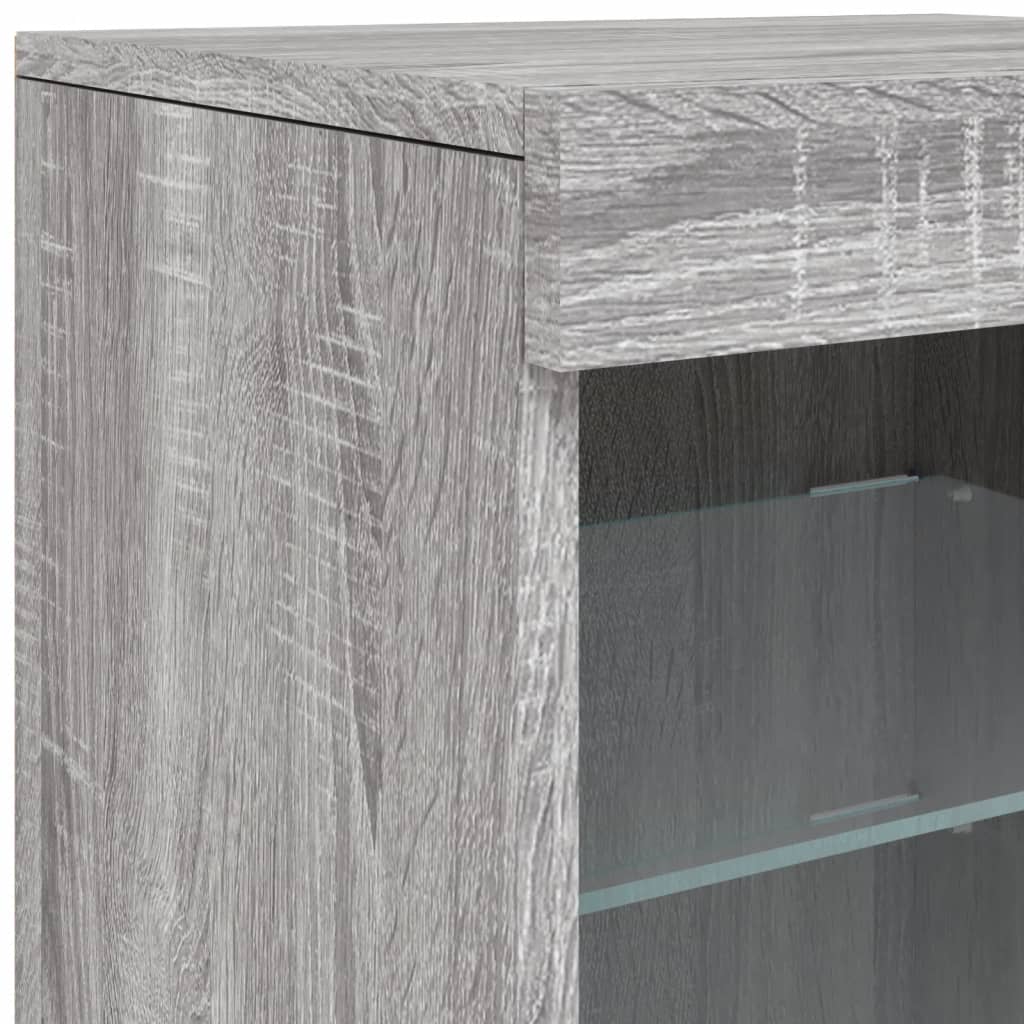 Dressoir met LED-verlichting 41x37x67 cm grijs sonoma eiken is nu te koop bij PeponiXL, paradijselijk wonen!