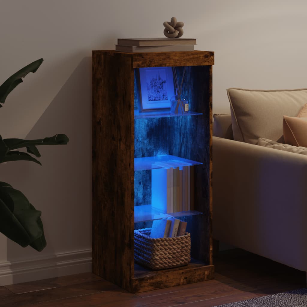 Dressoir met LED-verlichting 41x37x100 cm gerookt eikenkleurig is nu te koop bij PeponiXL, paradijselijk wonen!