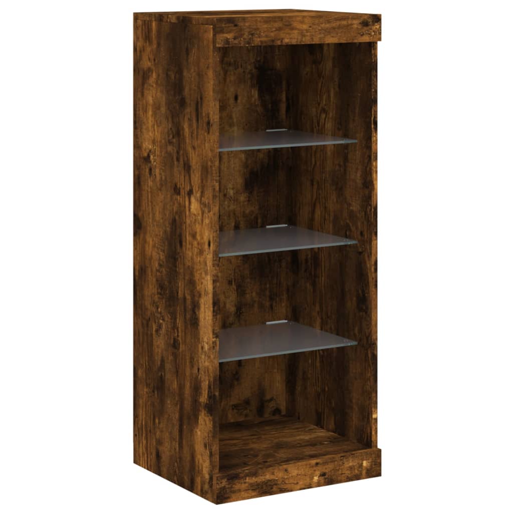 Dressoir met LED-verlichting 41x37x100 cm gerookt eikenkleurig is nu te koop bij PeponiXL, paradijselijk wonen!