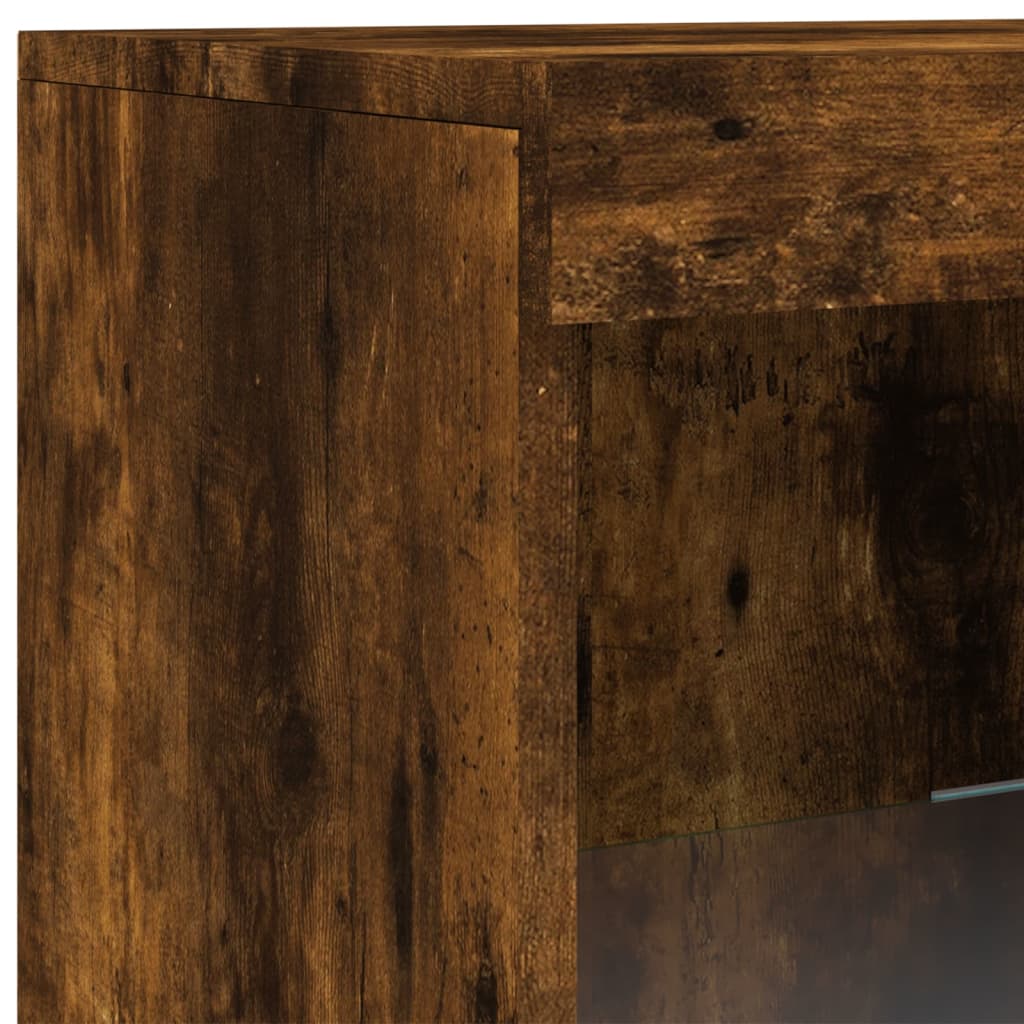 Dressoir met LED-verlichting 41x37x100 cm gerookt eikenkleurig is nu te koop bij PeponiXL, paradijselijk wonen!