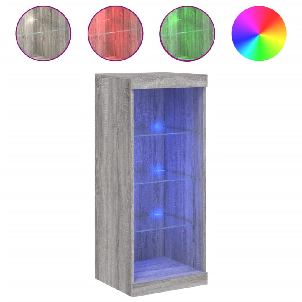 Dressoir met LED-verlichting 41x37x100 cm grijs sonoma eiken is nu te koop bij PeponiXL, paradijselijk wonen!