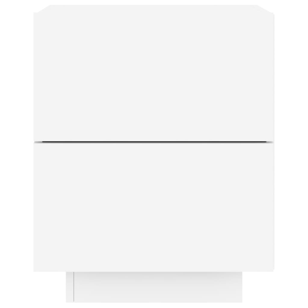 Nachtkastje met LED-verlichting bewerkt hout wit is nu te koop bij PeponiXL, paradijselijk wonen!