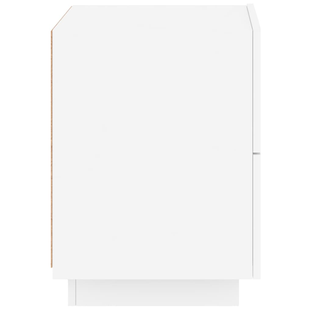 Nachtkastje met LED-verlichting bewerkt hout wit is nu te koop bij PeponiXL, paradijselijk wonen!