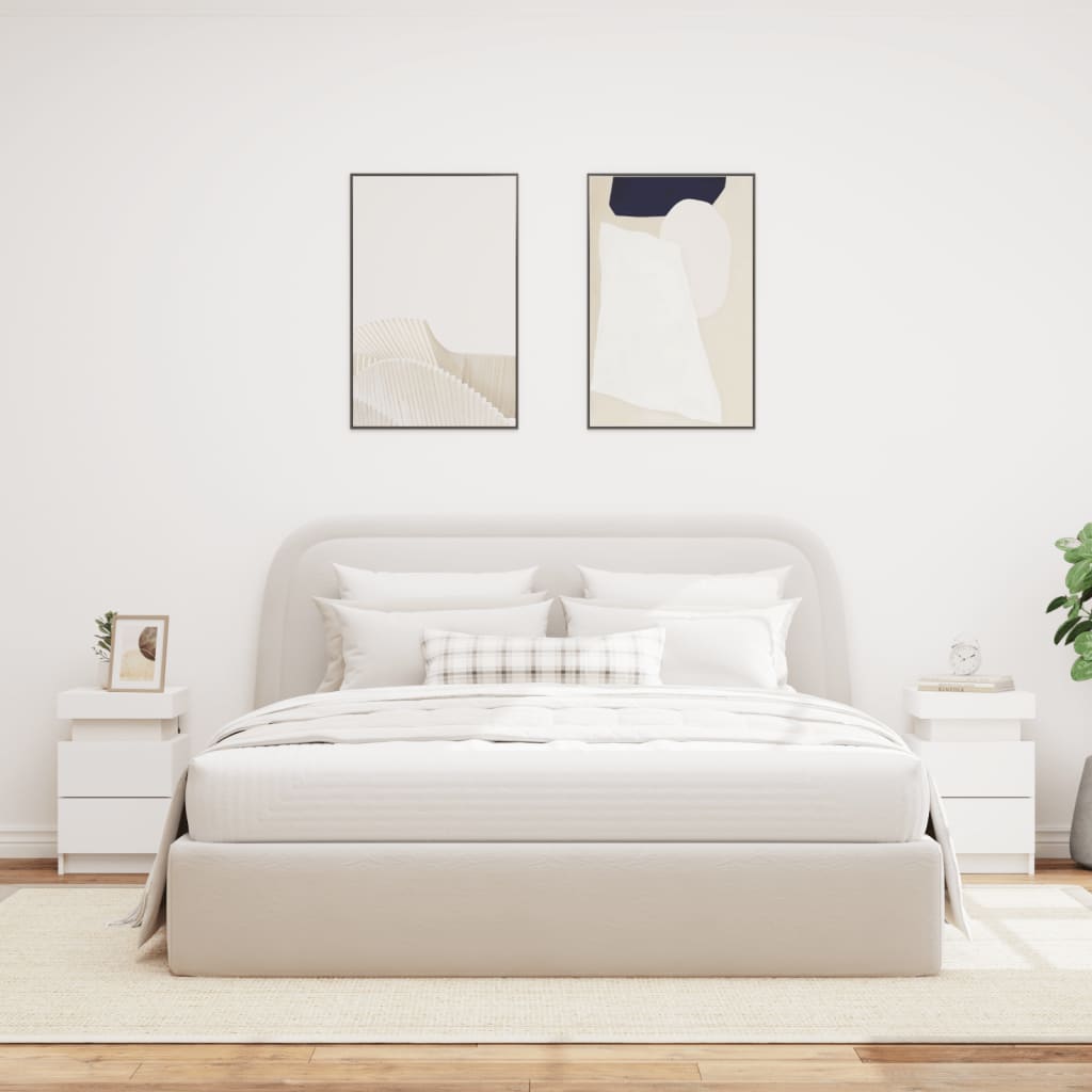 Nachtkastjes met LED-verlichting 2 st 35x39x55 cm wit is nu te koop bij PeponiXL, paradijselijk wonen!