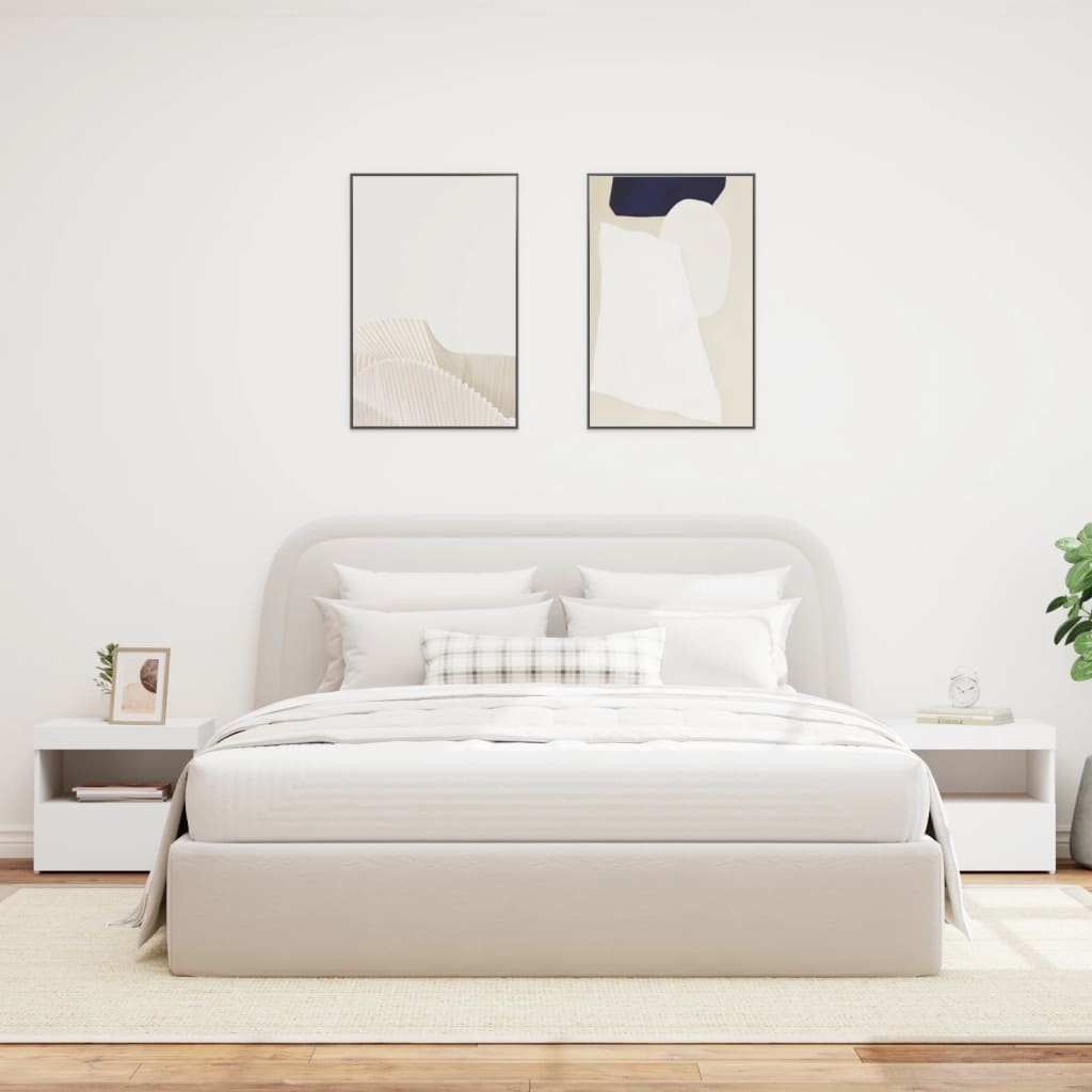 Nachtkastjes met LED-verlichting 2 st 50x40x45 cm wit is nu te koop bij PeponiXL, paradijselijk wonen!