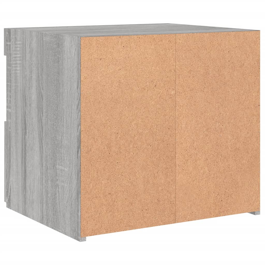 Nachtkastje met LED-verlichting 50x40x45 cm grijs sonoma eiken is nu te koop bij PeponiXL, paradijselijk wonen!