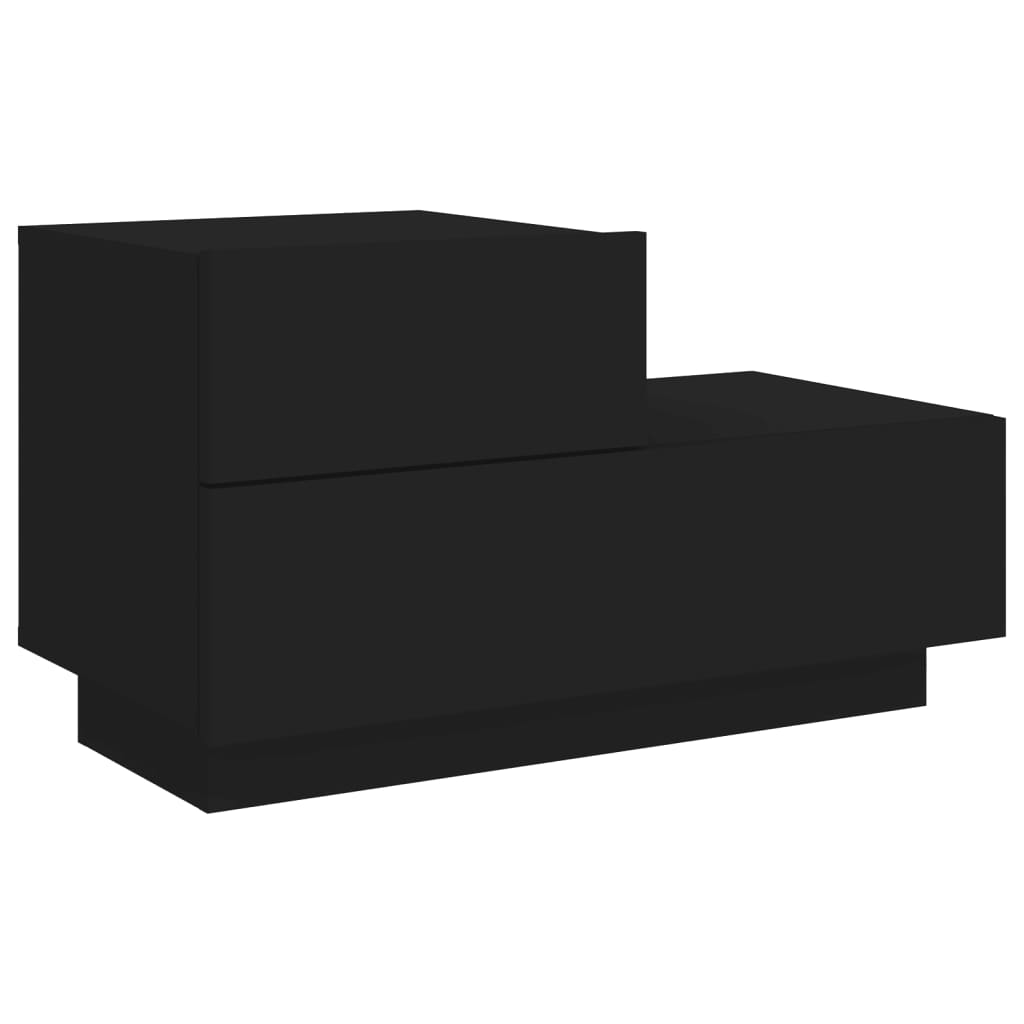 Nachtkastje met LED-verlichting 70x36x40,5 cm zwart is nu te koop bij PeponiXL, paradijselijk wonen!