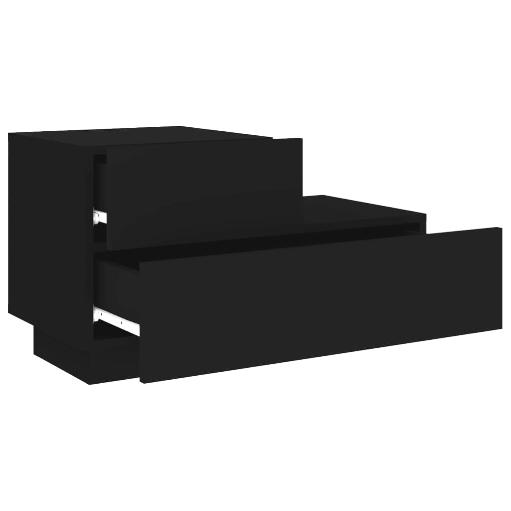 Nachtkastje met LED-verlichting 70x36x40,5 cm zwart is nu te koop bij PeponiXL, paradijselijk wonen!