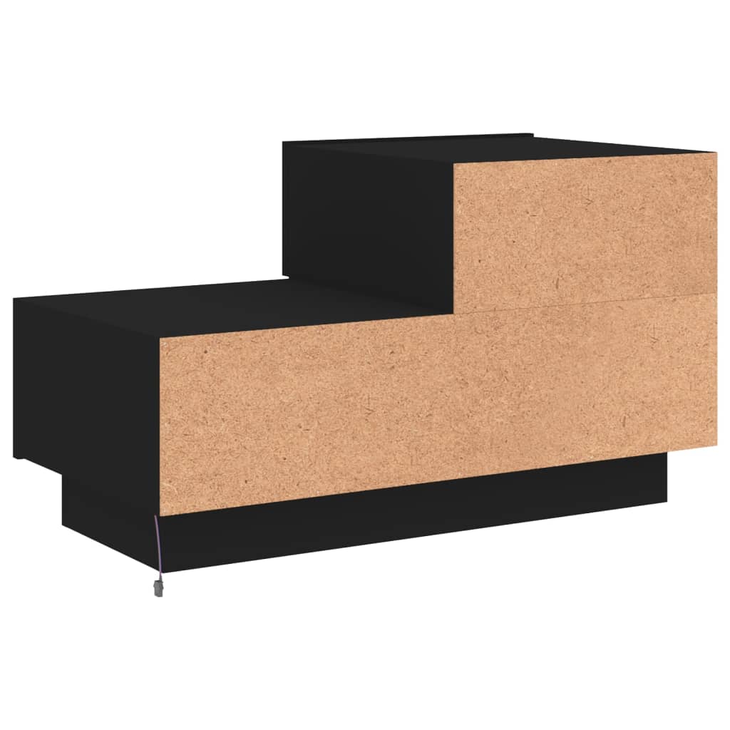 Nachtkastje met LED-verlichting 70x36x40,5 cm zwart is nu te koop bij PeponiXL, paradijselijk wonen!