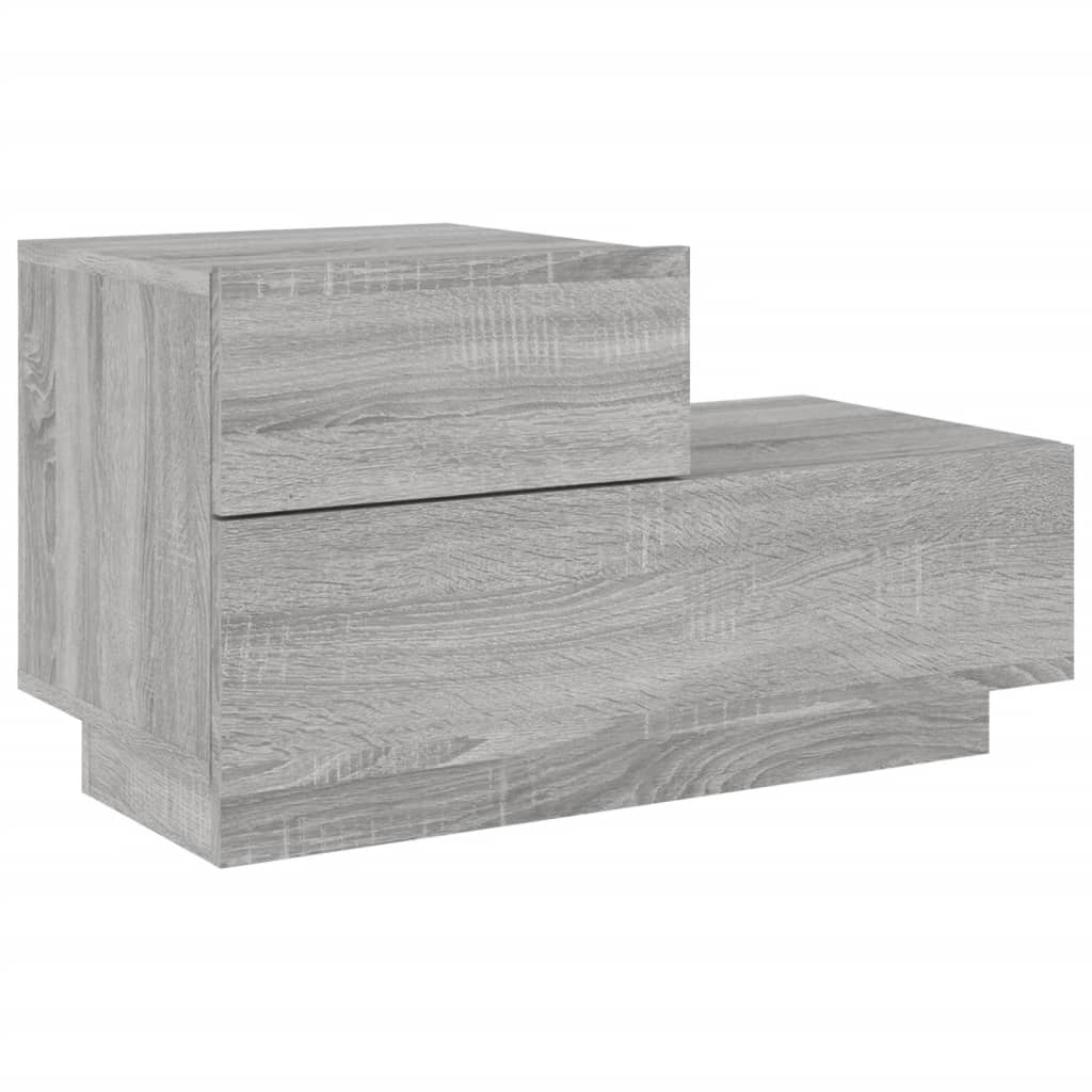 Nachtkastje met LED-verlichting 70x36x40,5 cm grijs sonoma is nu te koop bij PeponiXL, paradijselijk wonen!