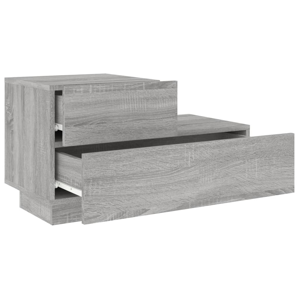 Nachtkastje met LED-verlichting 70x36x40,5 cm grijs sonoma is nu te koop bij PeponiXL, paradijselijk wonen!