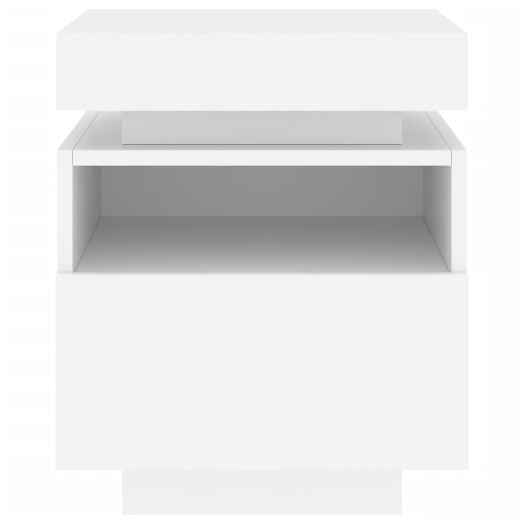Nachtkastje met LED-verlichting 40x39x48,5 cm wit is nu te koop bij PeponiXL, paradijselijk wonen!