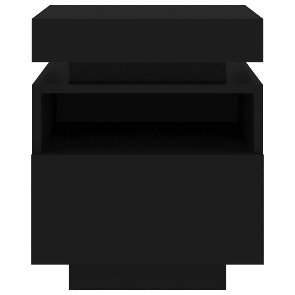 Nachtkastjes met LED-verlichting 2 st 40x39x48,5 cm zwart is nu te koop bij PeponiXL, paradijselijk wonen!