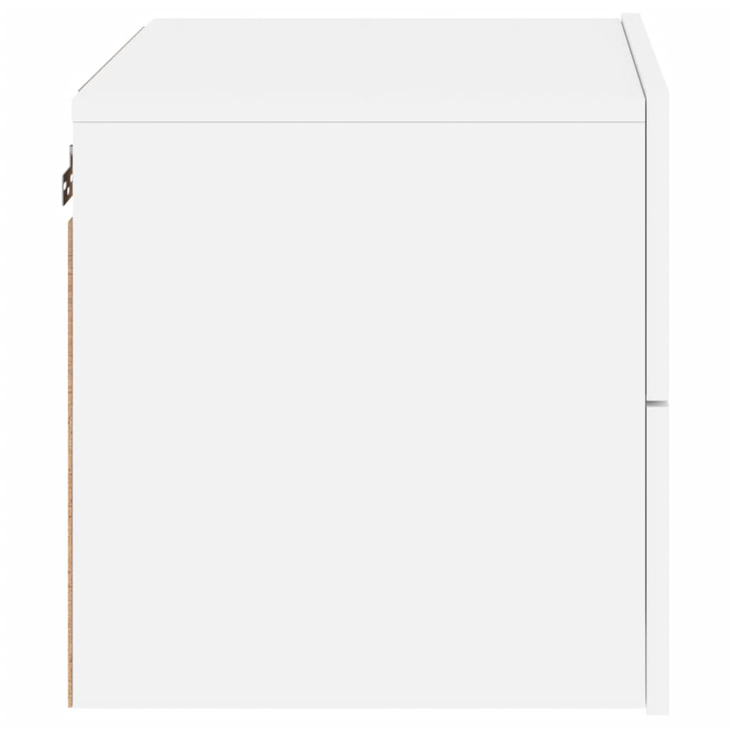 Nachtkastje met LED-verlichting wandgemonteerd wit is nu te koop bij PeponiXL, paradijselijk wonen!