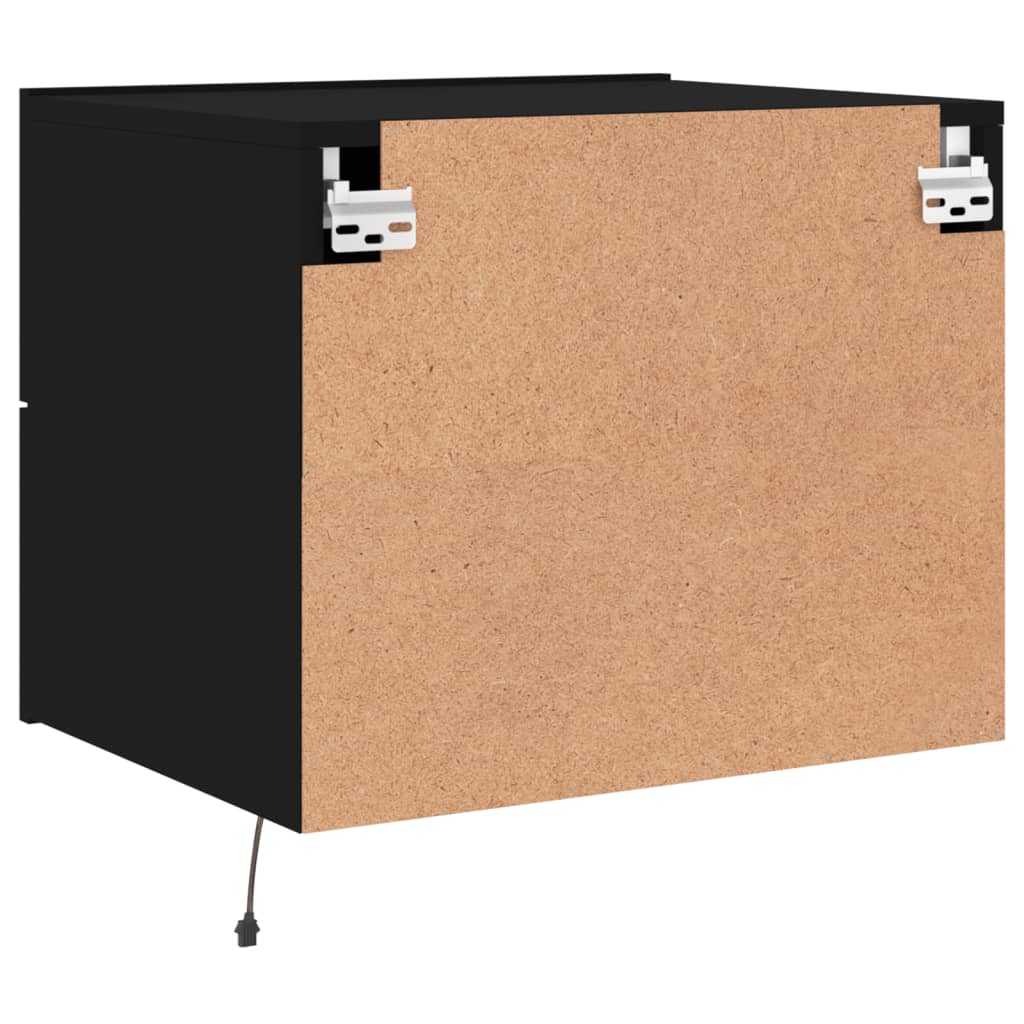 Nachtkastje met LED's wandgemonteerd zwart is nu te koop bij PeponiXL, paradijselijk wonen!