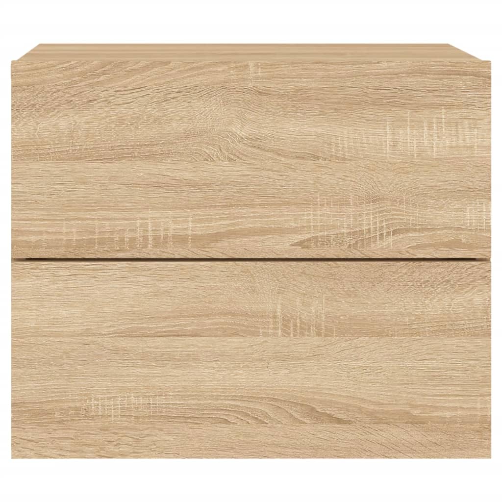 Nachtkastje met LED's wandgemonteerd sonoma eikenkleurig is nu te koop bij PeponiXL, paradijselijk wonen!