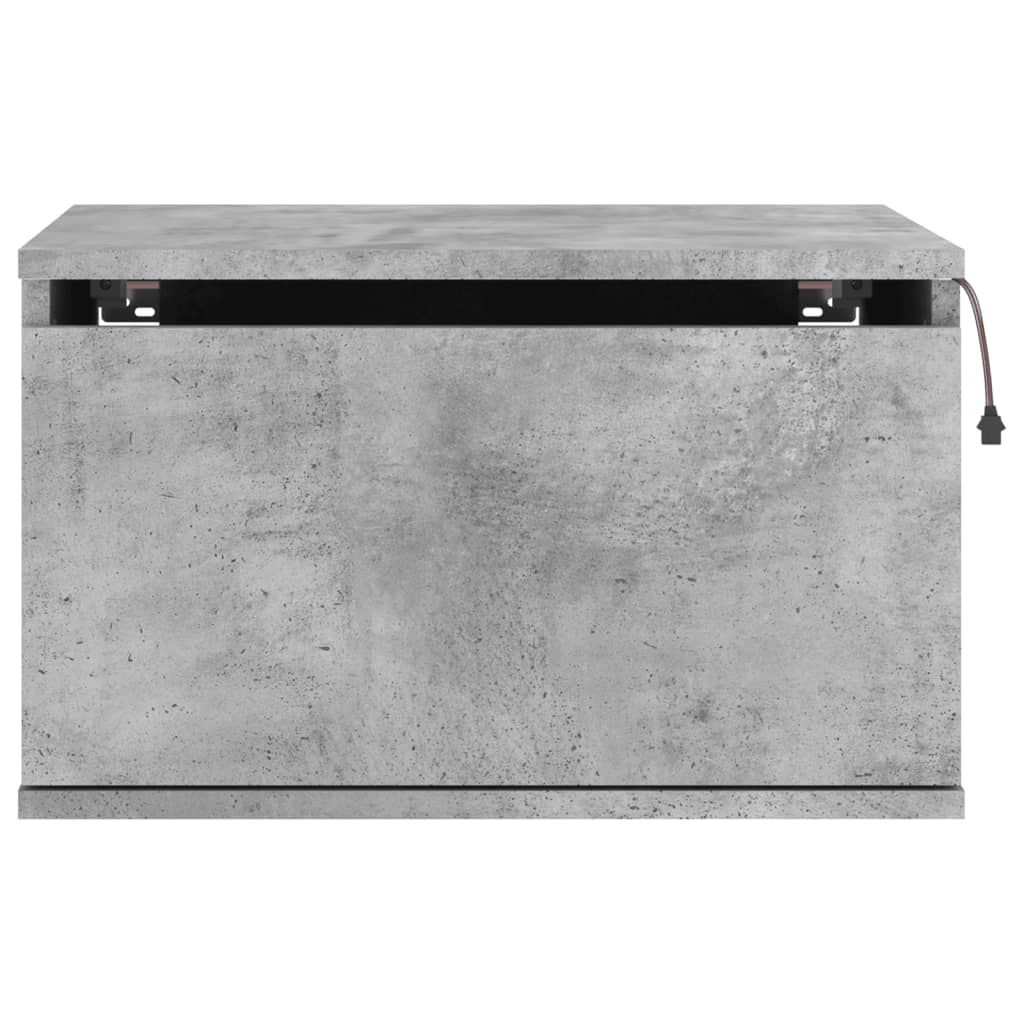 Nachtkastje met LED's wandgemonteerd betongrijs is nu te koop bij PeponiXL, paradijselijk wonen!