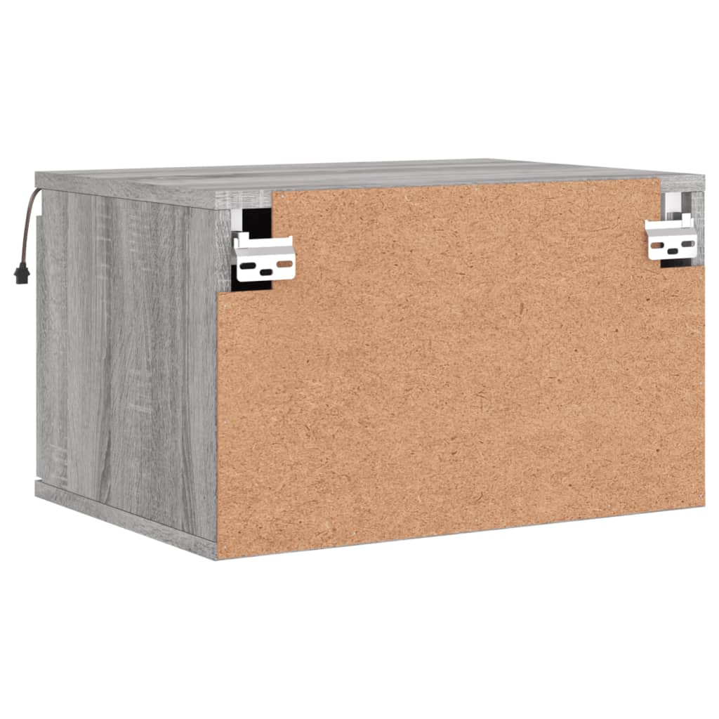 Nachtkastje met LED's wandgemonteerd grijs sonoma eikenkleurig is nu te koop bij PeponiXL, paradijselijk wonen!