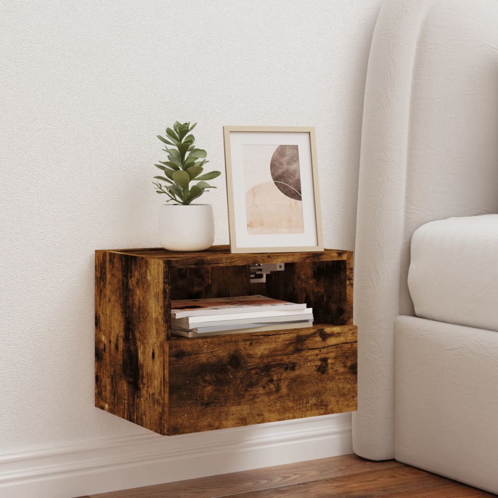 Tv-wandmeubel 40x30x30 cm bewerkt hout gerookt eikenkleurig is nu te koop bij PeponiXL, paradijselijk wonen!
