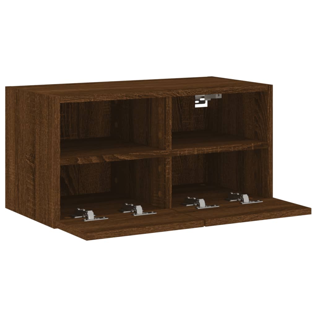 Tv-wandmeubel 60x30x30 cm bewerkt hout bruin eikenkleur is nu te koop bij PeponiXL, paradijselijk wonen!