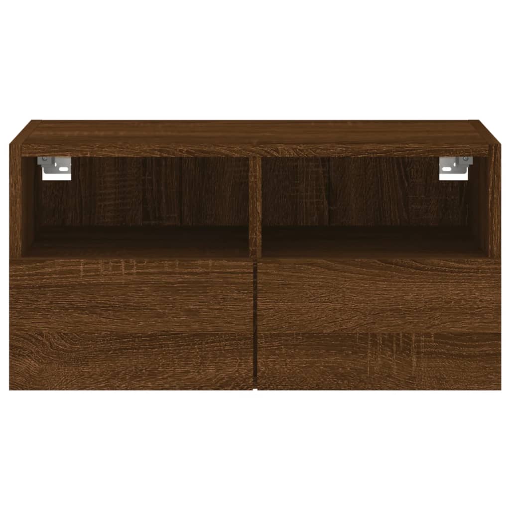 Tv-wandmeubel 60x30x30 cm bewerkt hout bruin eikenkleur is nu te koop bij PeponiXL, paradijselijk wonen!