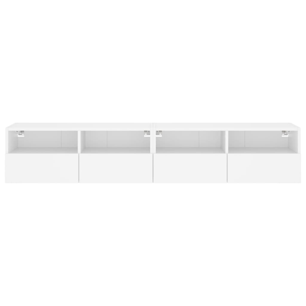 Tv-wandmeubels 2 st 80x30x30 cm bewerkt hout wit is nu te koop bij PeponiXL, paradijselijk wonen!