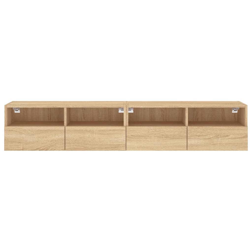 Tv-wandmeubels 2 st 80x30x30 cm bewerkt hout sonoma eikenkleur is nu te koop bij PeponiXL, paradijselijk wonen!