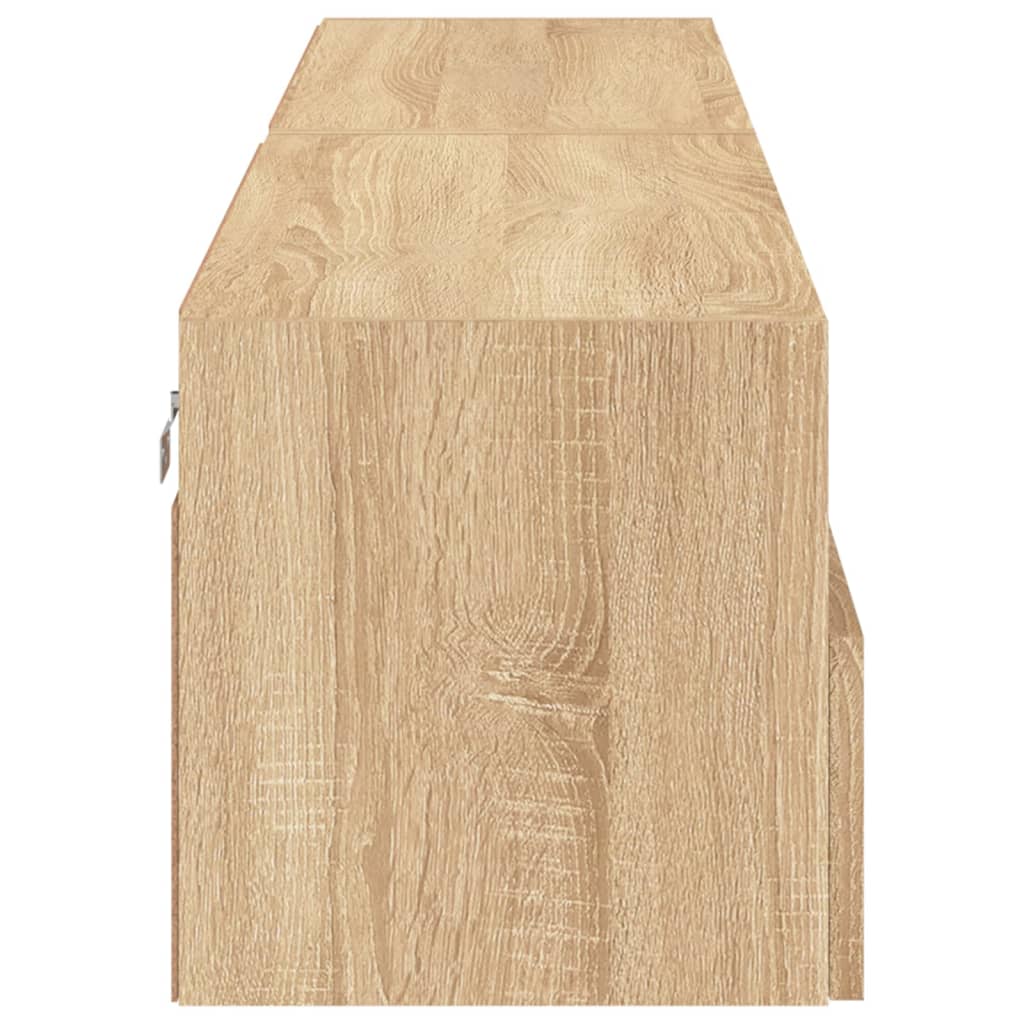 Tv-wandmeubels 2 st 80x30x30 cm bewerkt hout sonoma eikenkleur is nu te koop bij PeponiXL, paradijselijk wonen!