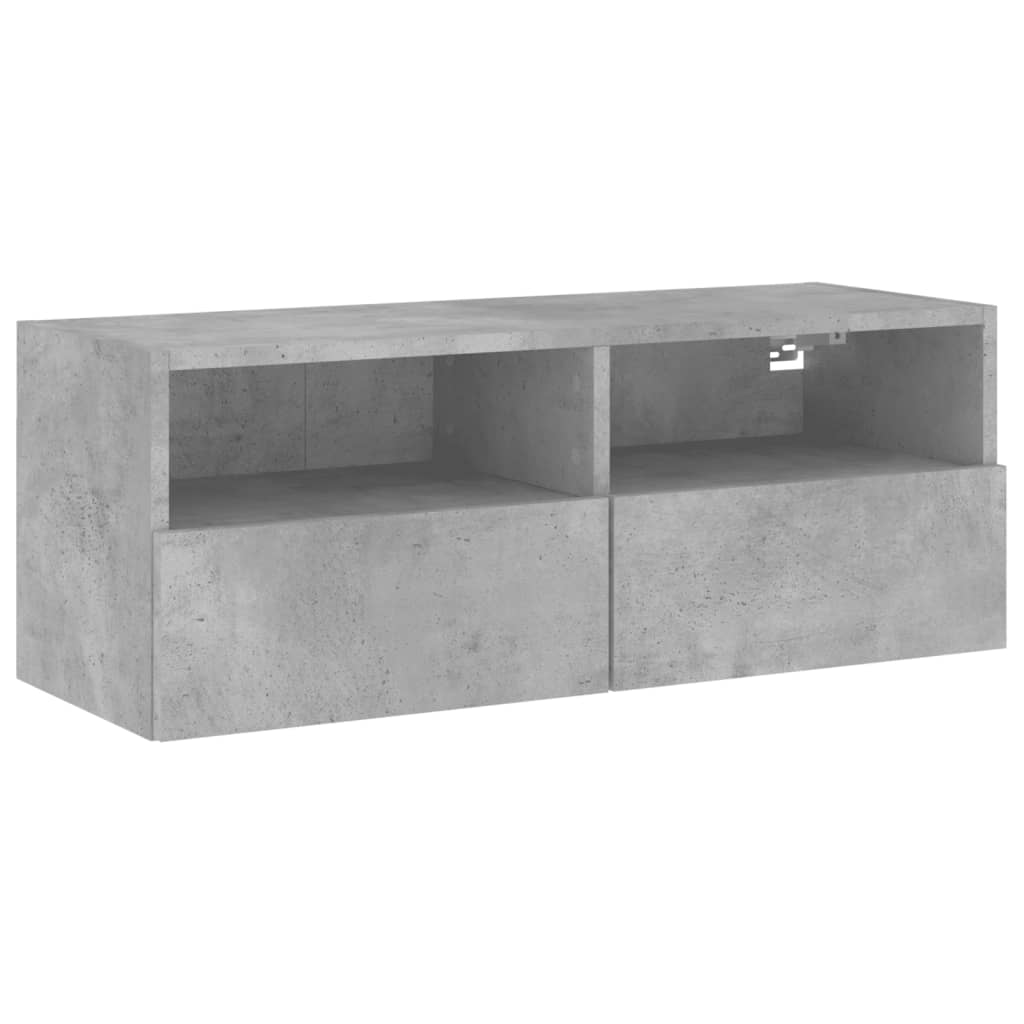 Tv-wandmeubel 80x30x30 cm bewerkt hout betongrijs is nu te koop bij PeponiXL, paradijselijk wonen!