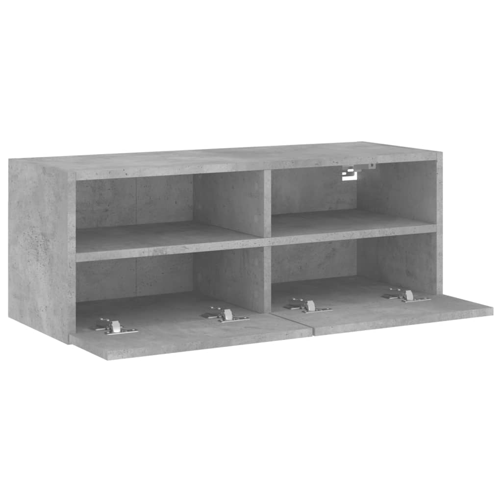 Tv-wandmeubel 80x30x30 cm bewerkt hout betongrijs is nu te koop bij PeponiXL, paradijselijk wonen!