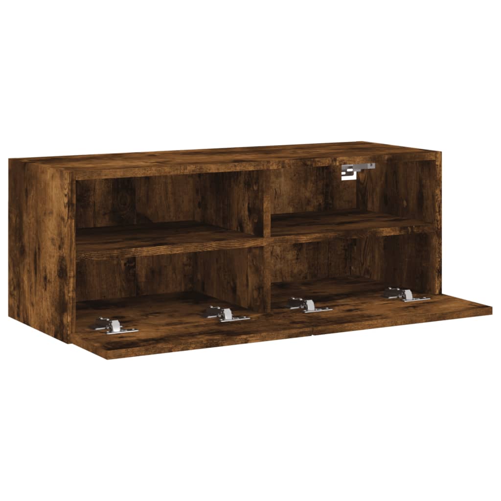 Tv-wandmeubel 80x30x30 cm bewerkt hout gerookt eikenkleurig is nu te koop bij PeponiXL, paradijselijk wonen!