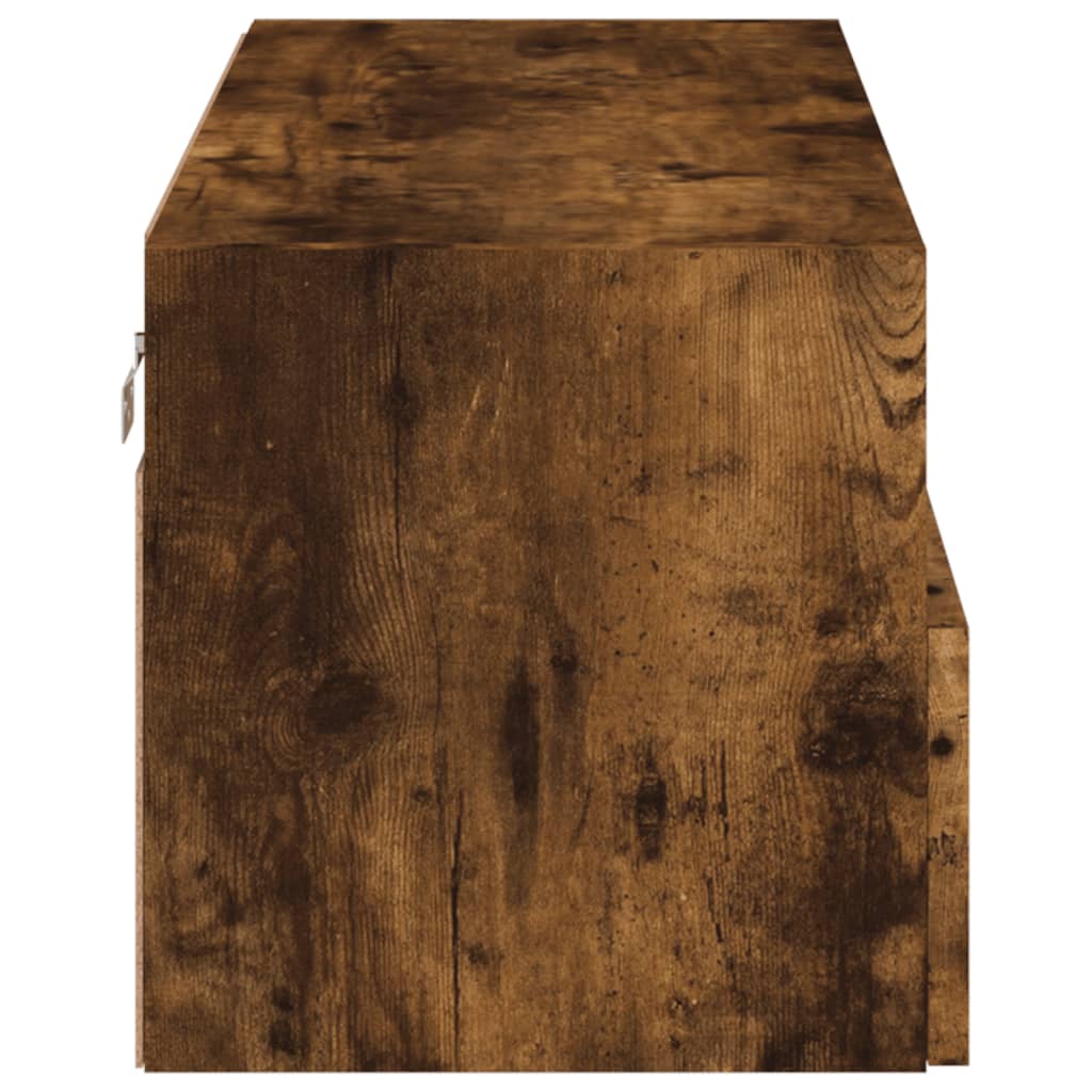 Tv-wandmeubel 80x30x30 cm bewerkt hout gerookt eikenkleurig is nu te koop bij PeponiXL, paradijselijk wonen!