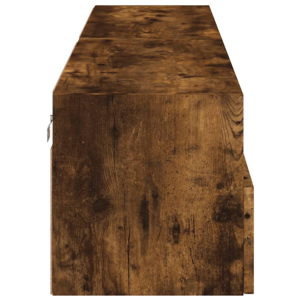 Tv-wandmeubels 2 st 80x30x30 cm bewerkt hout gerookt eikenkleur is nu te koop bij PeponiXL, paradijselijk wonen!