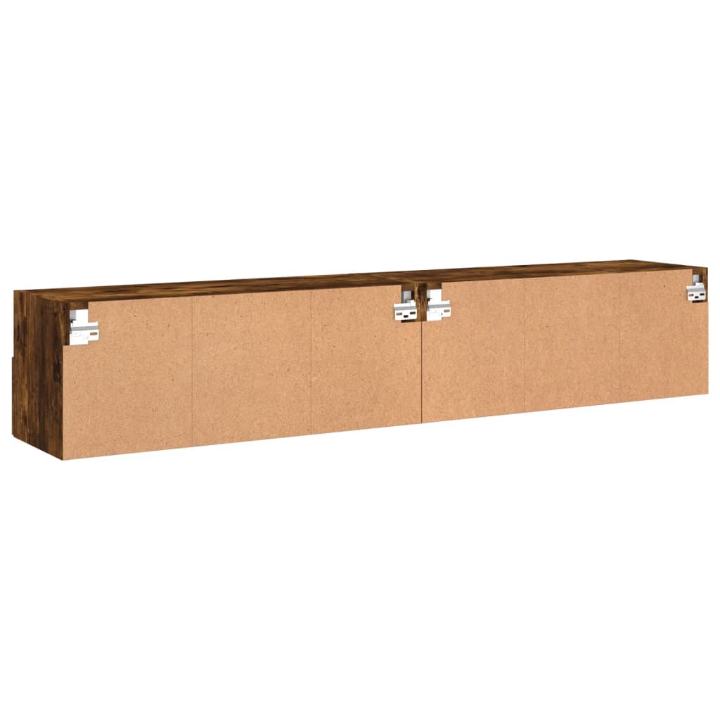 Tv-wandmeubels 2 st 80x30x30 cm bewerkt hout gerookt eikenkleur is nu te koop bij PeponiXL, paradijselijk wonen!