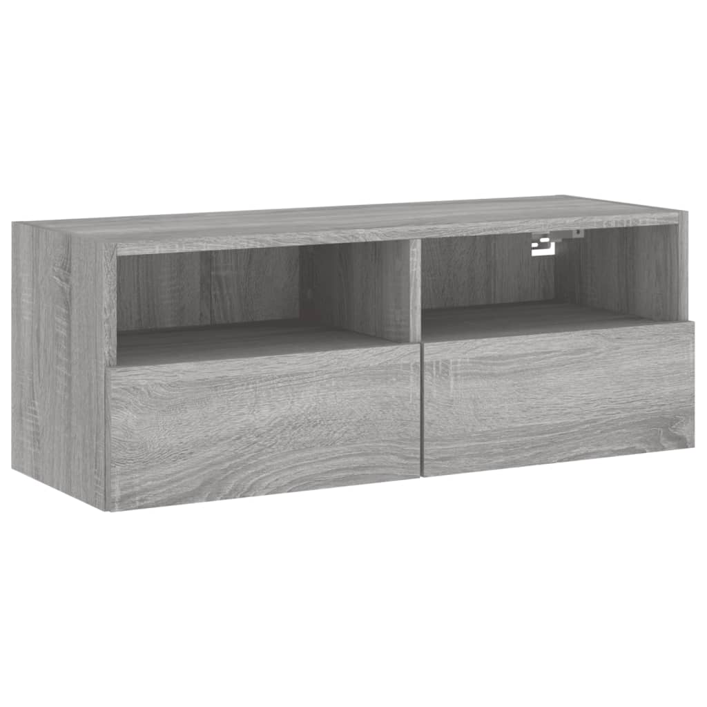 Tv-wandmeubel 80x30x30 cm bewerkt hout grijs sonoma eikenkleur is nu te koop bij PeponiXL, paradijselijk wonen!