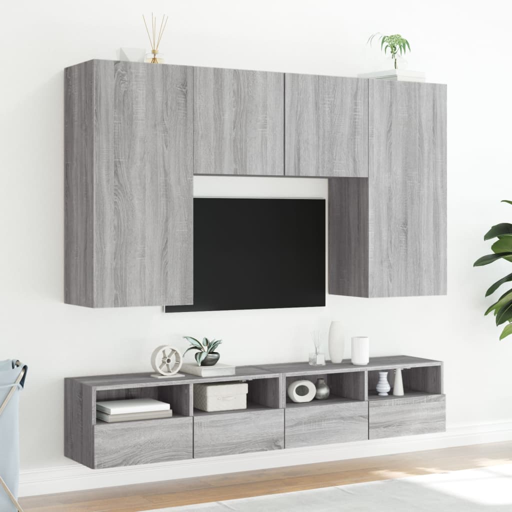 Tv-wandmeubel 80x30x30 cm bewerkt hout grijs sonoma eikenkleur is nu te koop bij PeponiXL, paradijselijk wonen!